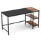 55" Modern Industrial Style Study Writing Desk with 2 Storage Shelves